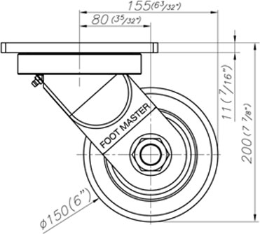 bánh xe tải nặng dk 150